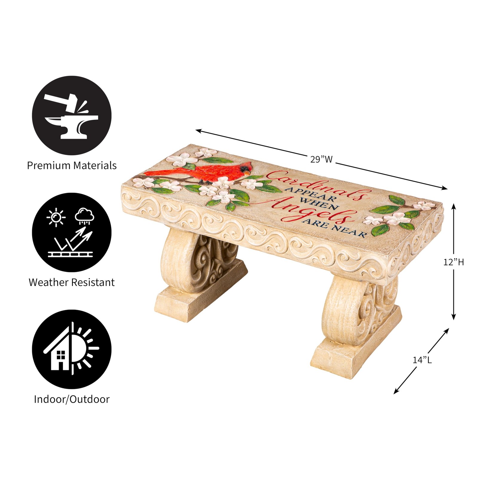 Evergreen Garden LED Garden Memorial Bench for Outdoor | Garden Stones in Mem…