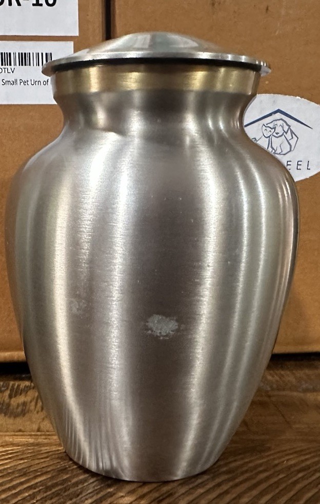 Paws Engraved Pet Cremation Stainless Steel Urn for Small Dogs and Cats Ashes