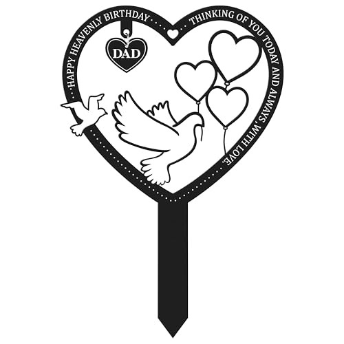 Stake Graves Cemetery Decorations – Metal Memorial Grave Markers, Father Dad