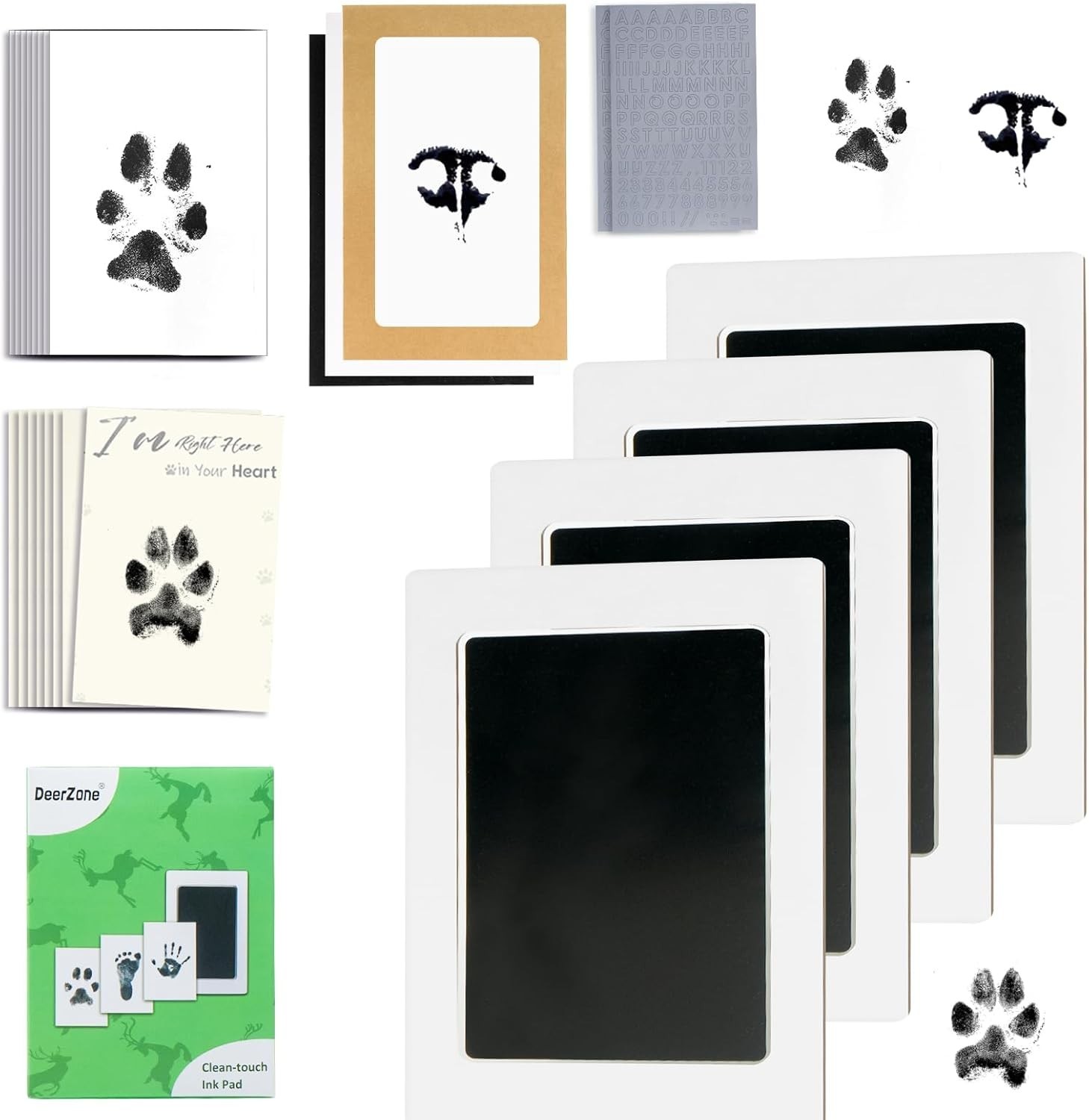 Inkless Pet Paw Print Kit for Dogs Cats No Mess Keepsake, 4 Pack