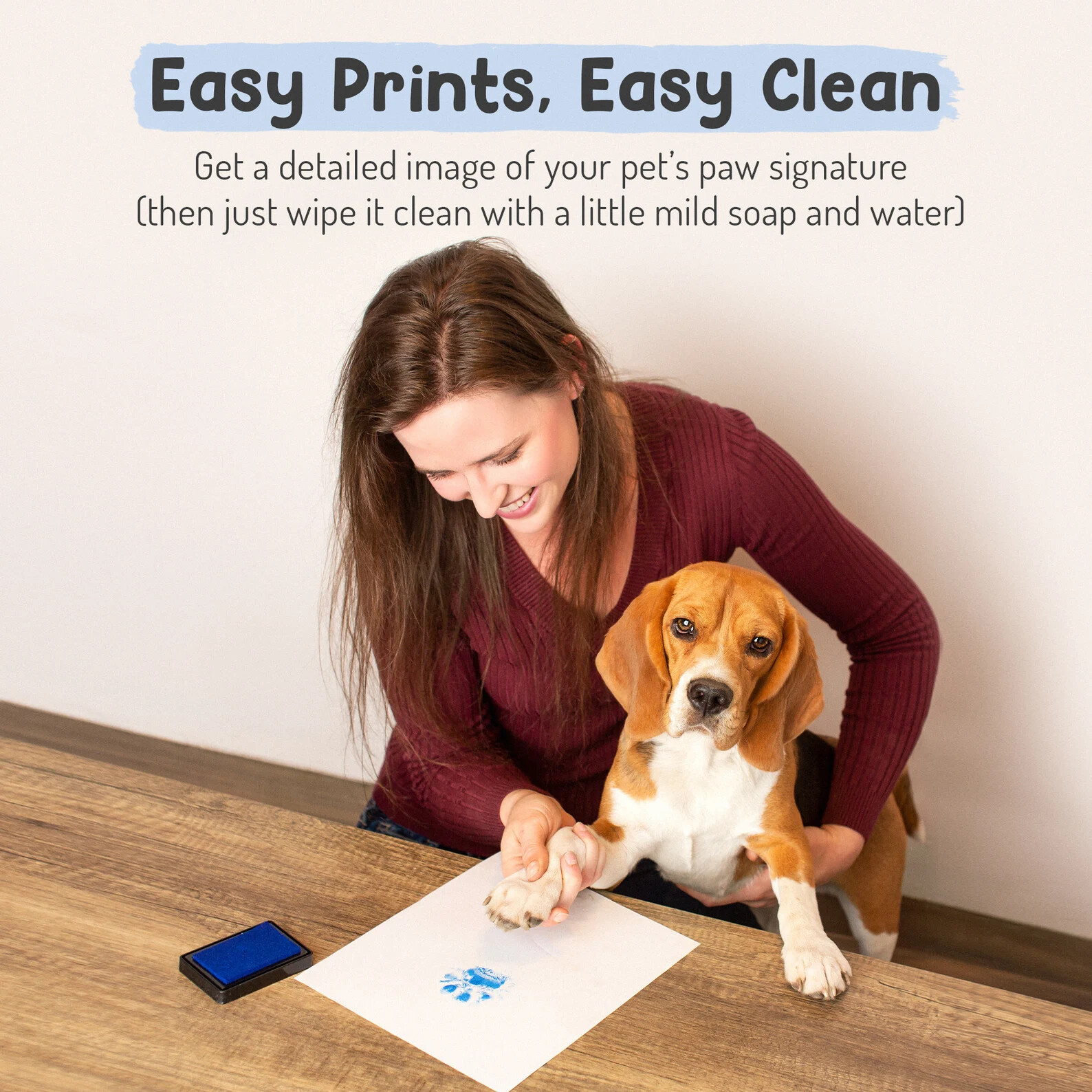 Pet Paw Print Kit – Paw Print Pad – Non Toxic Ink Pad for Pets – Cats and Dogs