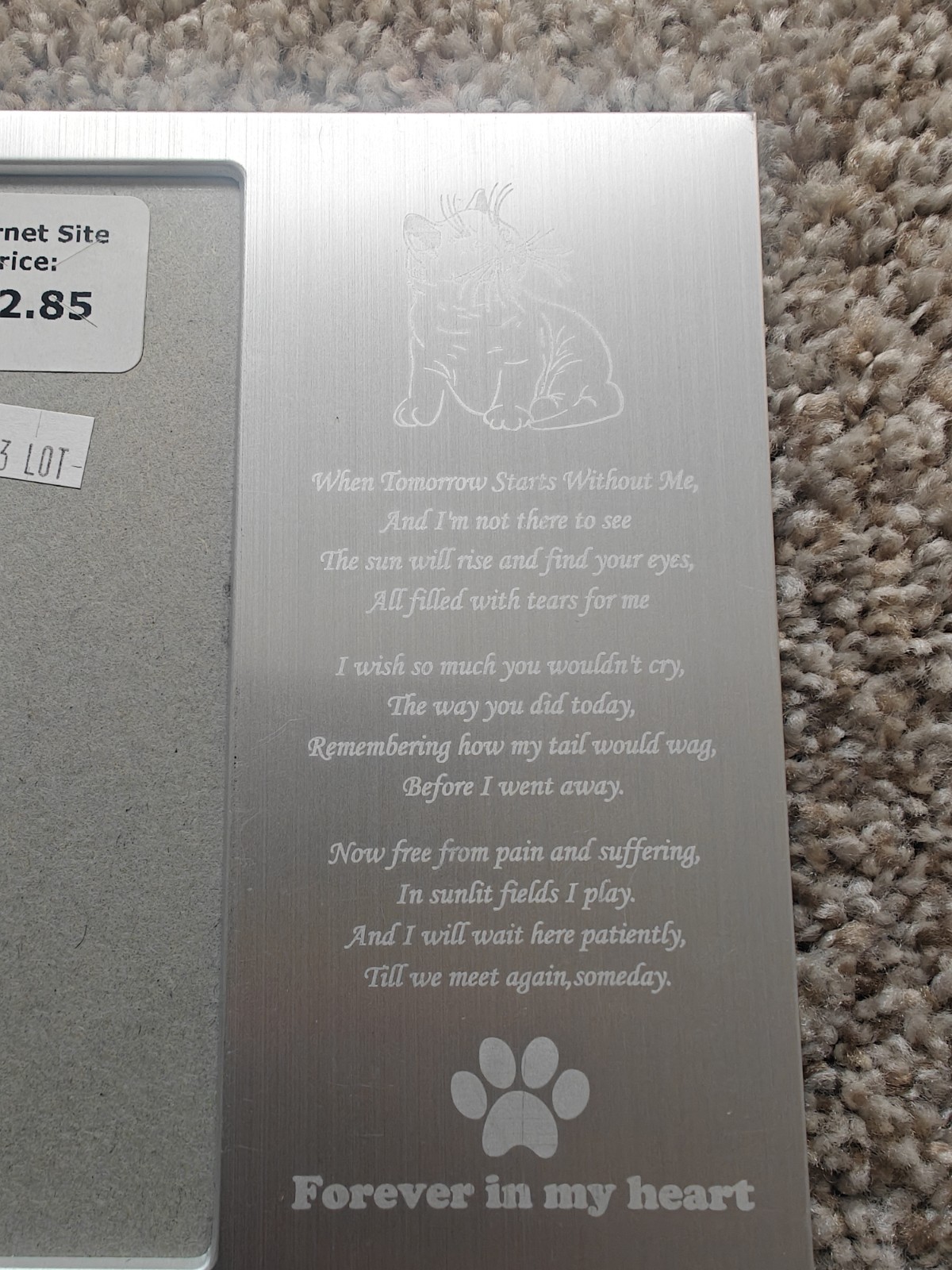 Cat Memorial Gifts for Loss of Cat, Cat Memorial Picture Frame, Cat Loss Sympath