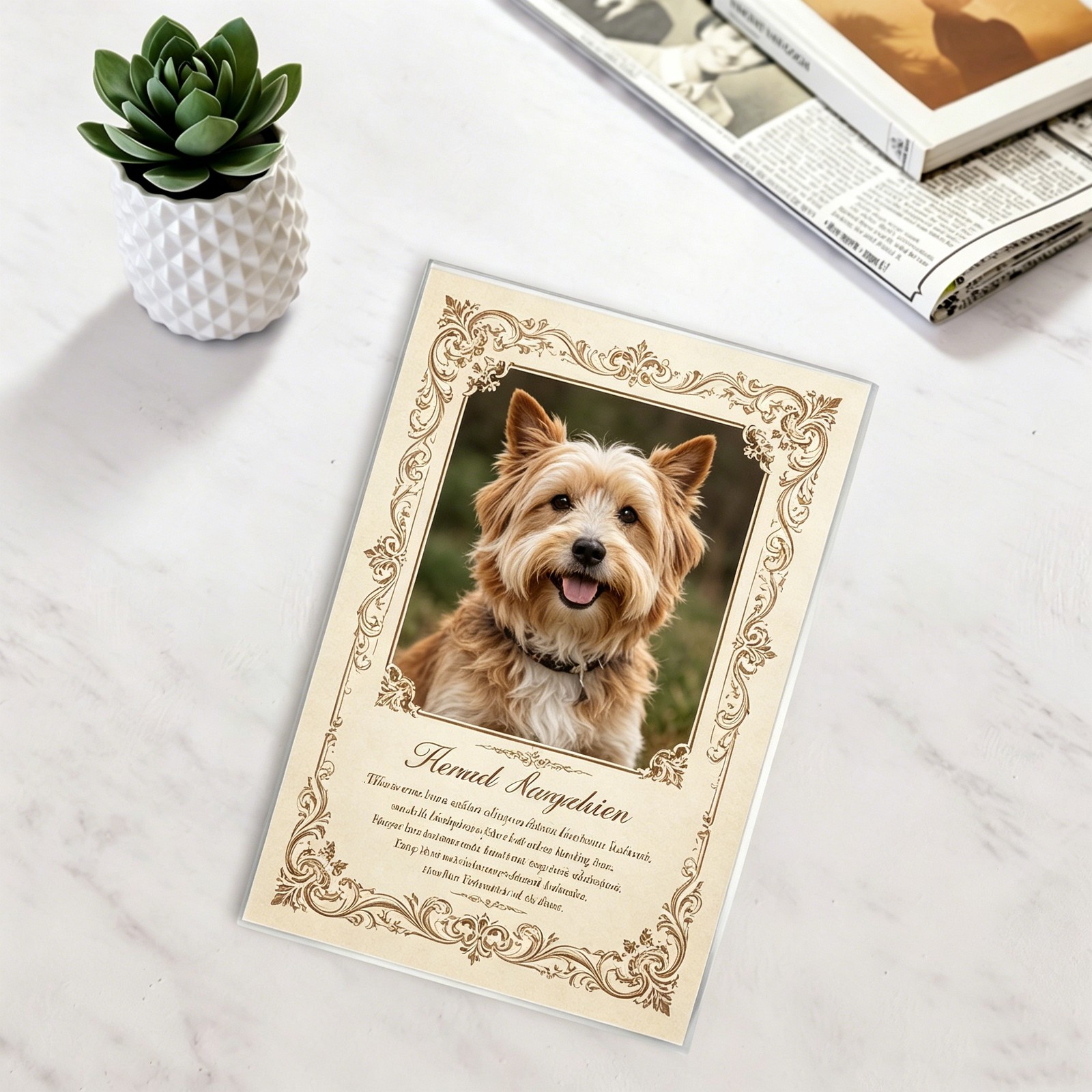 Acrylic Custom Pet Dog Cat Memorial Photo Name Keepsake Gift for Owner