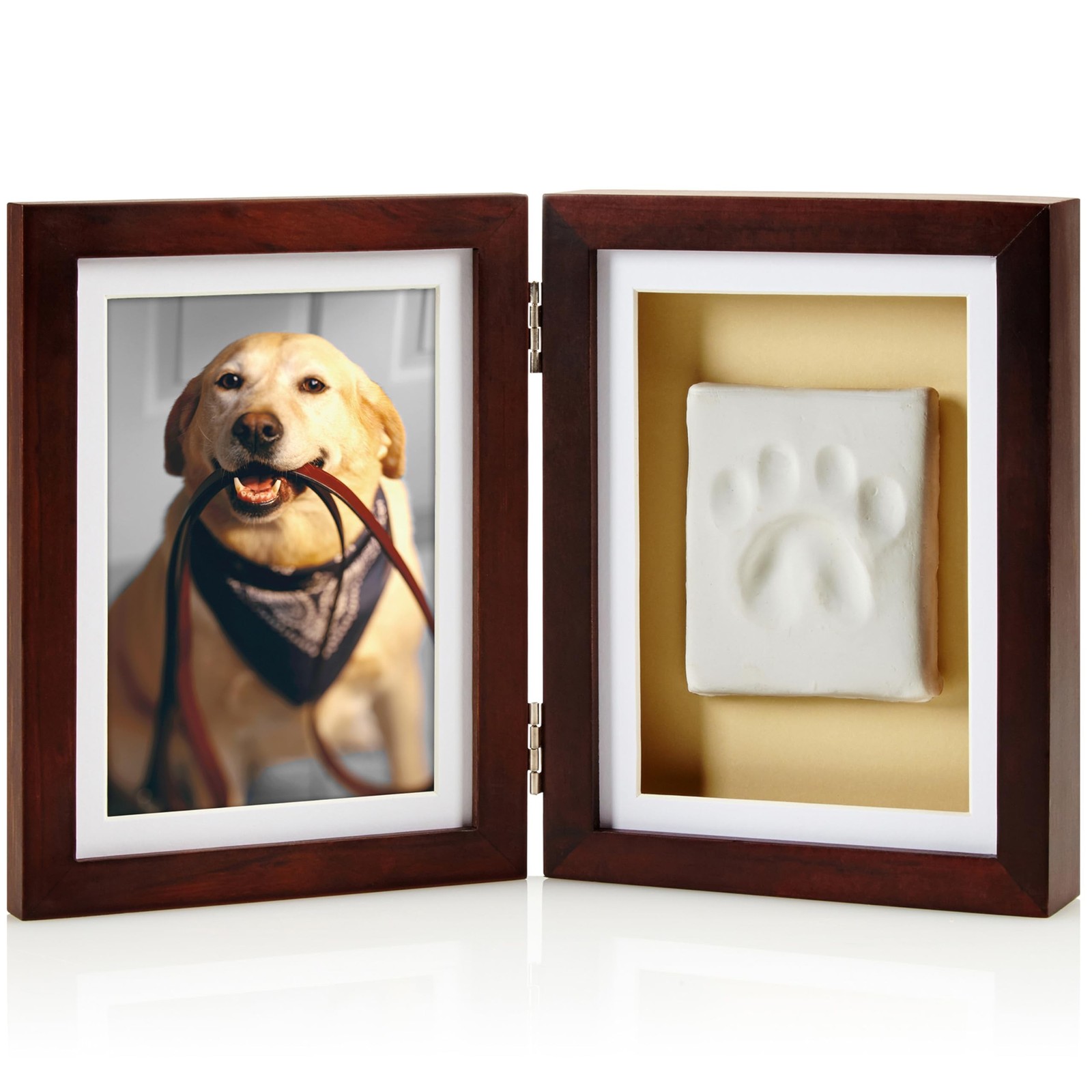 Pearhead Pet Paw Print Memorial Frame with Clay Imprint Kit, Dog & Cat Pawpri…