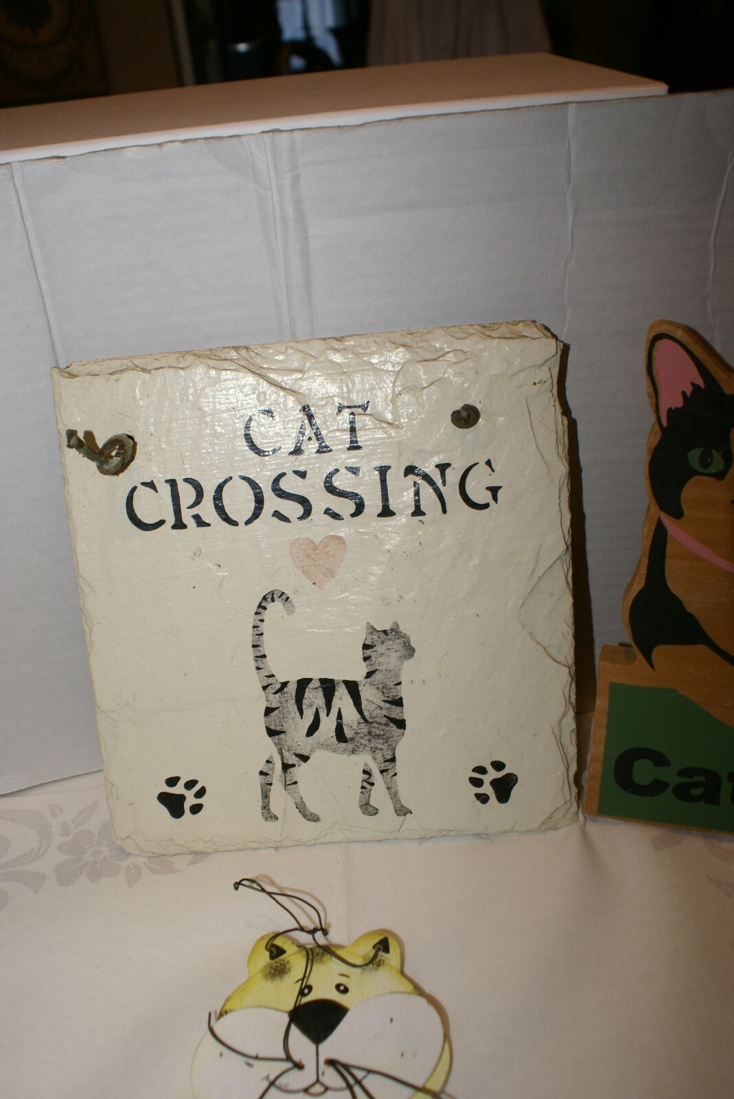 CAT lovers set of 4 HANGING PLAQUES (1) SLATE (3) WOODEN SEE PICTURES
