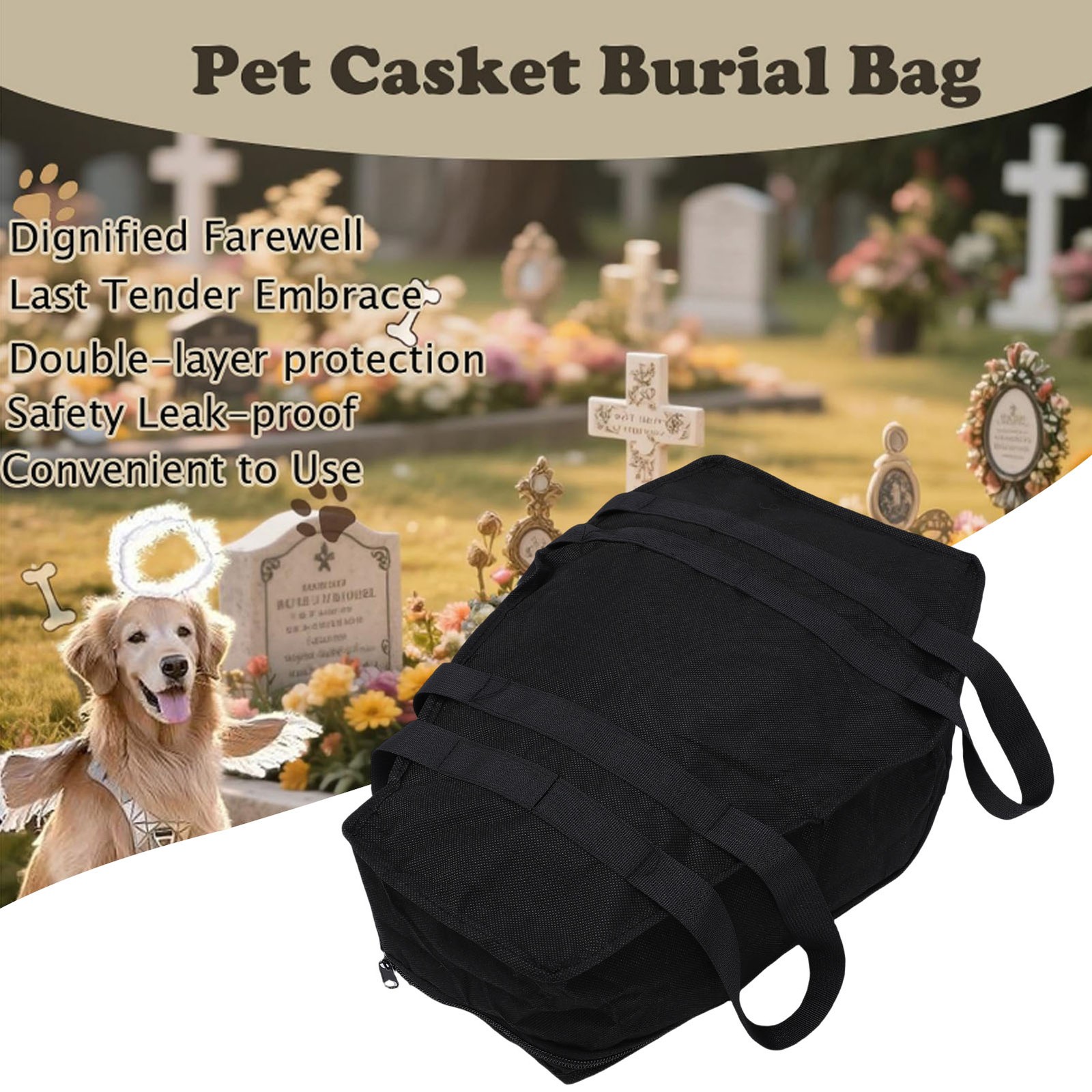 Biodegradable Pet Burial Bag Non Woven Fabric Cremation Casket For Animals