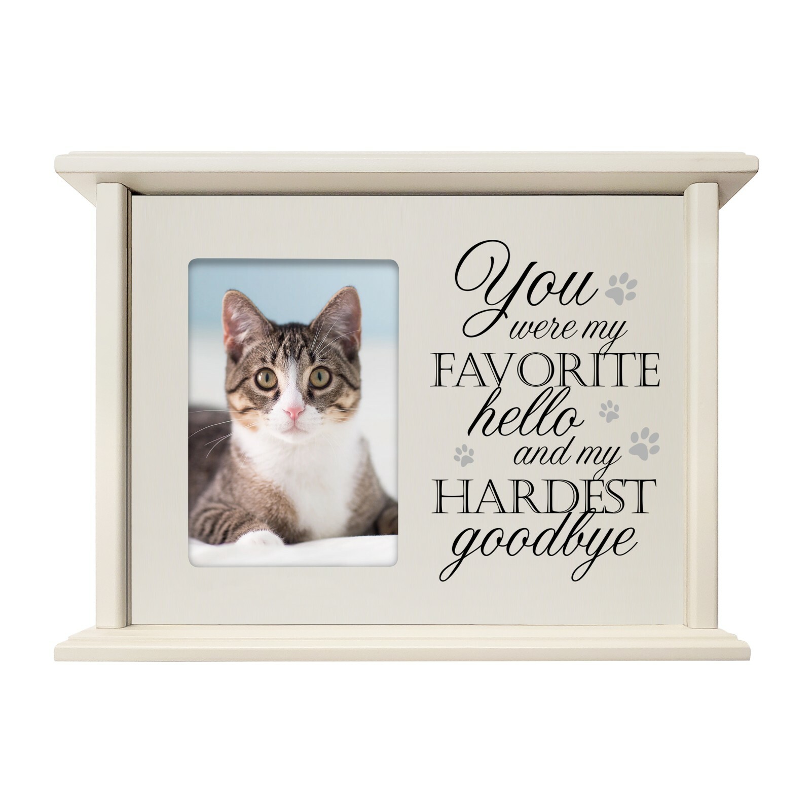 Pet Memorial Urn Box for Pet Ashes Holds 4×6 Photo – My Hardest Goodbye