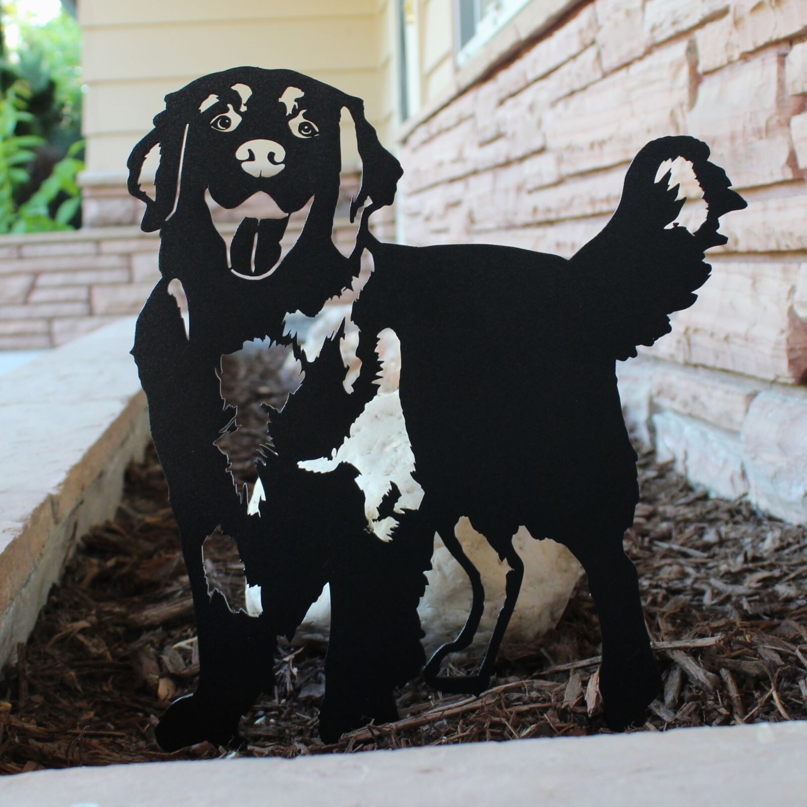 Golden Retriever Standing Black Metal Dog Silhouette