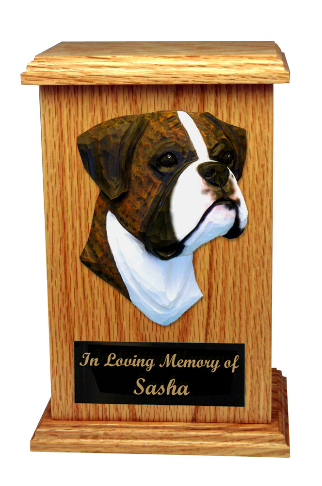 Boxer Natural Ears Memorial Urn
