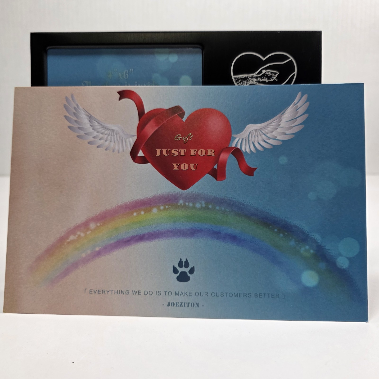 Joeziton Pet Memorial Picture Frame 4×6 Aluminum Rainbow Bridge Poem Dog Cat…