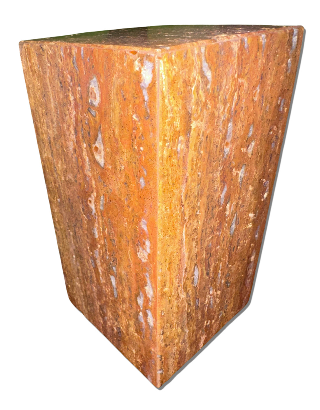 Natural dark travertine marble rectangle pet urn memorial dog cremains handmade
