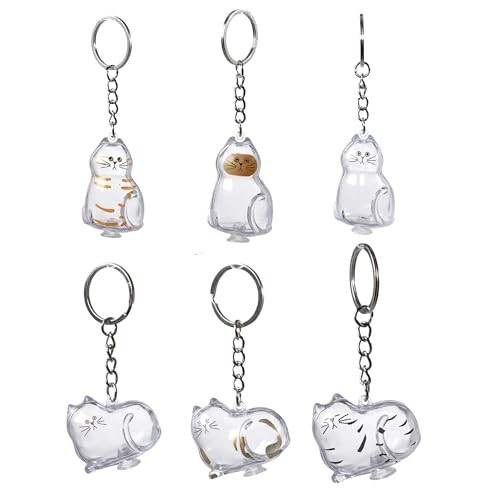 6 Pcs Cat Hair Keepsake Keychains – Pet Memorial Fur Holder