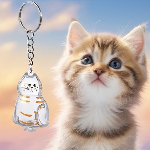 6 Pcs Cat Hair Keepsake Keychains – Pet Memorial Fur Holder