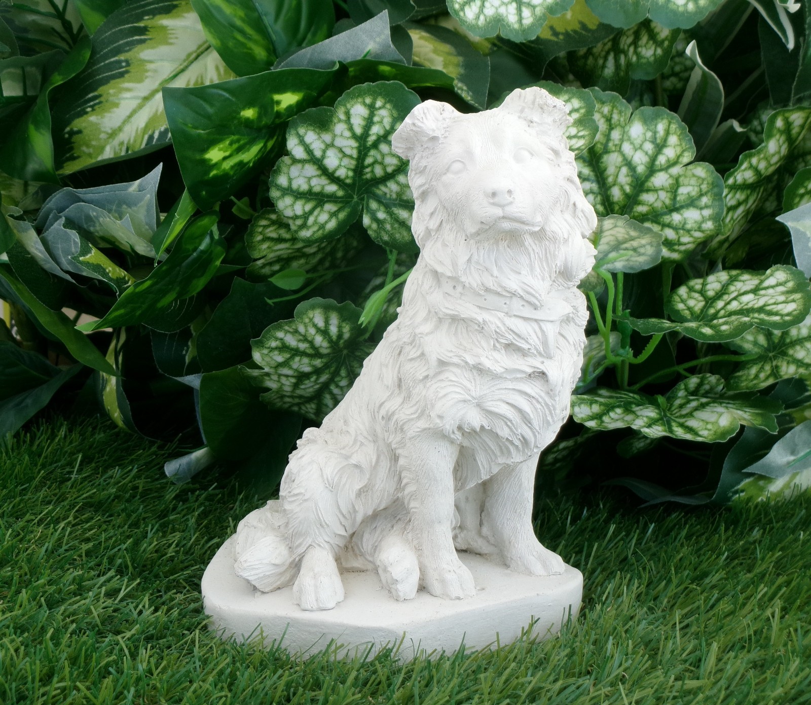 Border Collie Concrete Memorial Statue Dog Grave Decor Pet Loss Garden Keepsake