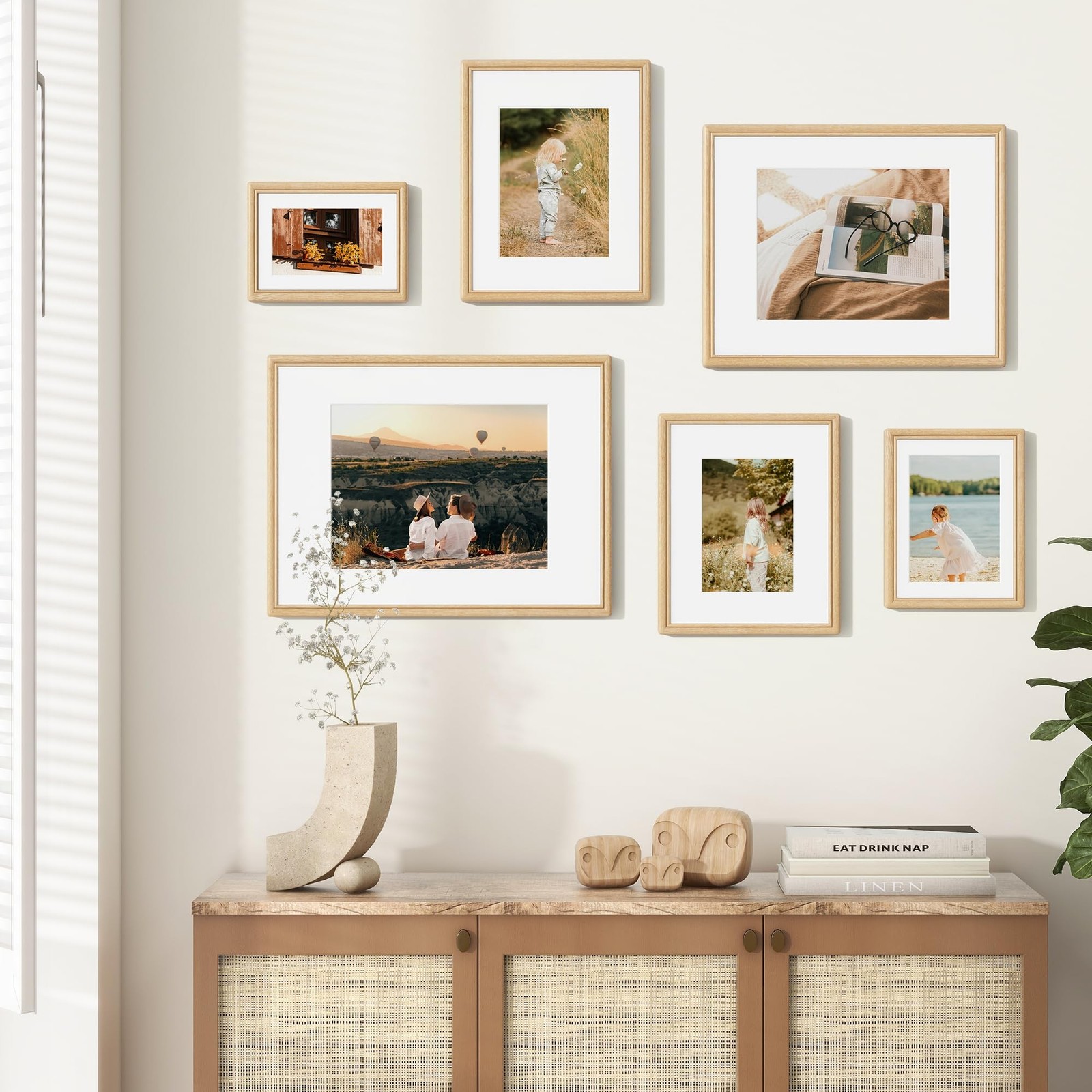11X14 Picture Frame, Natural Solid Oak Wood Picture Frame with High Tempered …