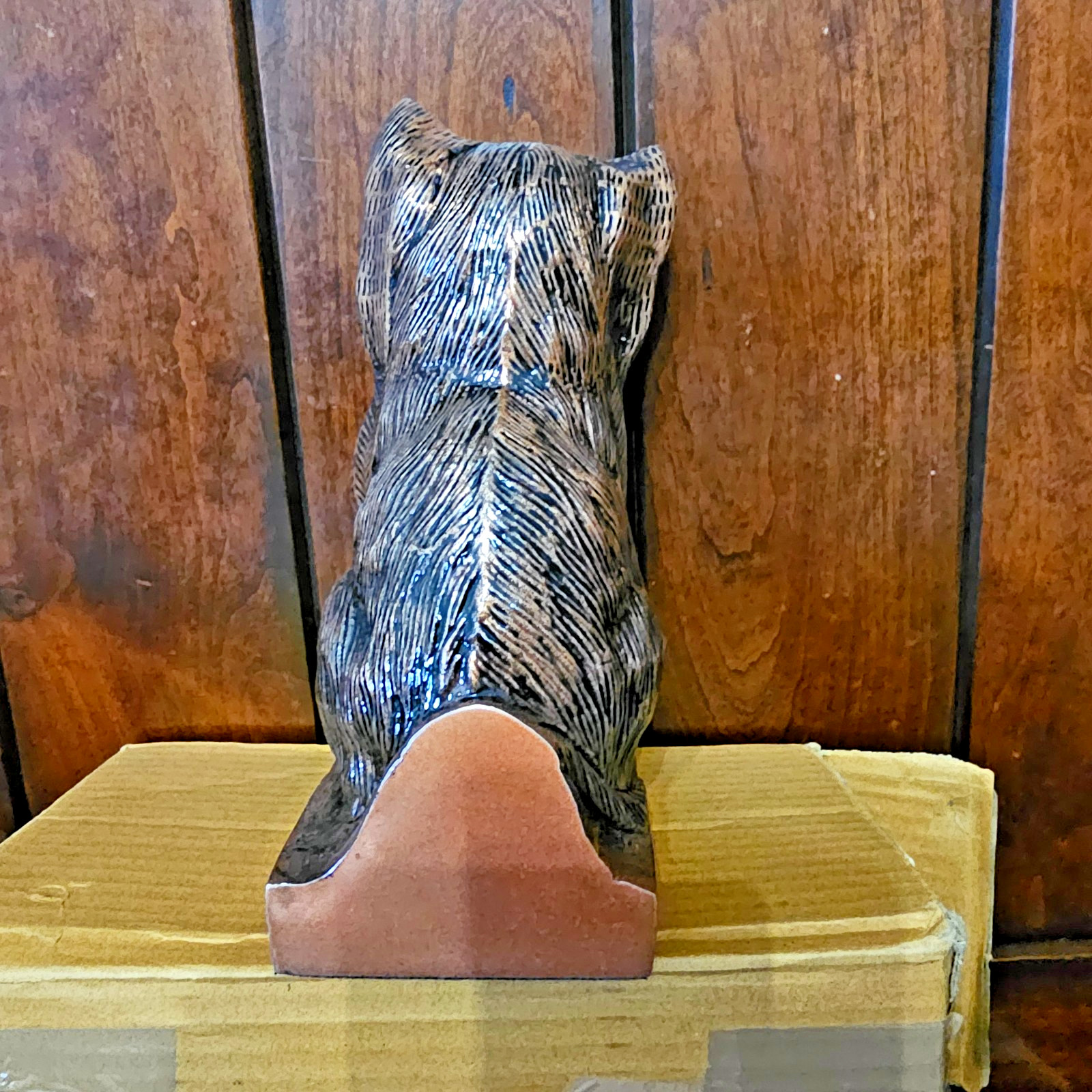 Cat Memorial Urn Cremation Ashes Antique Copper 8″ Tall 42 Cubic Inch Capacity