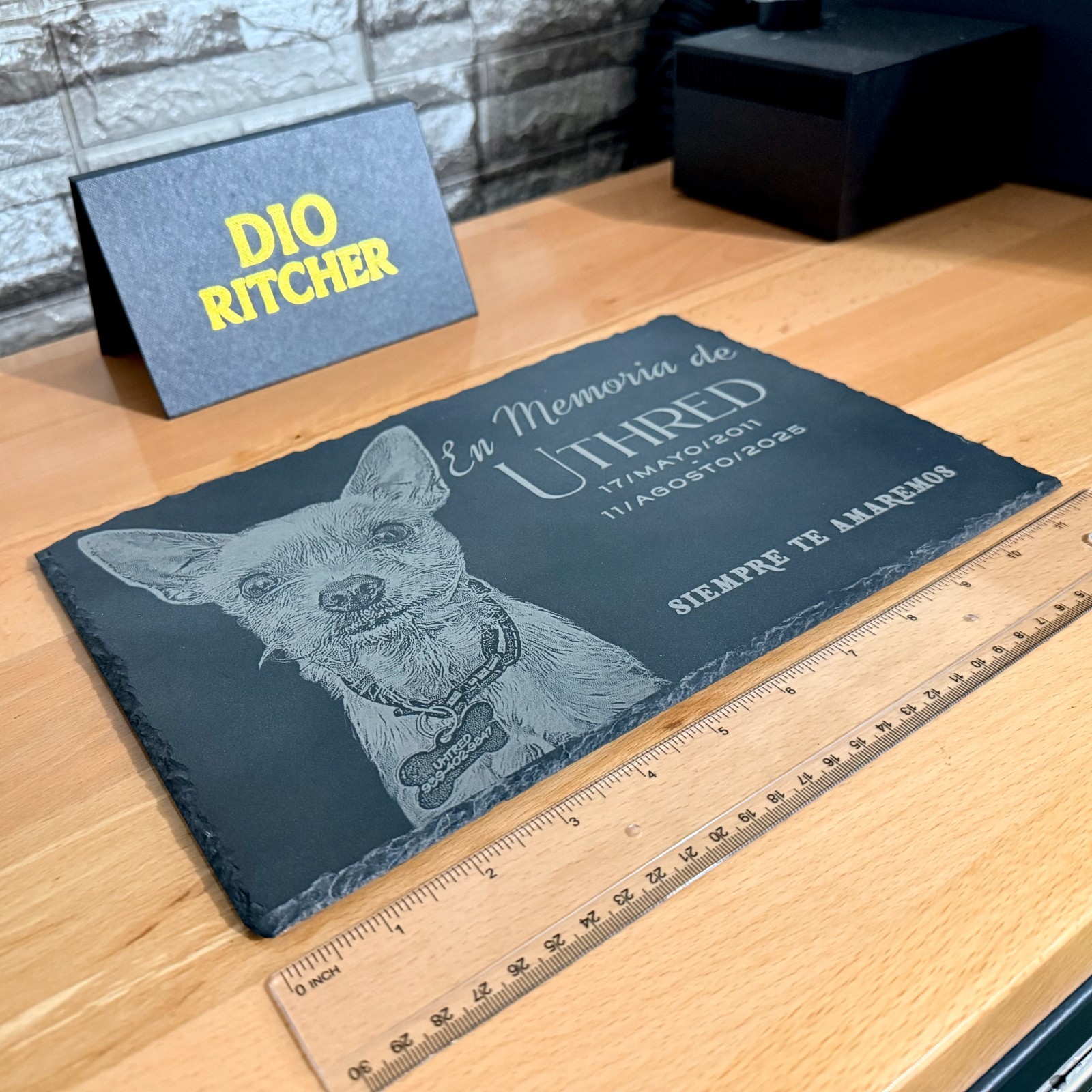 Custom Laser Engraved Pet Memorial Stone Plaque Personalized Dog Cat Grave stone