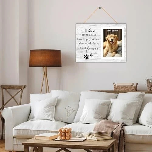 Dog Memorial Picture Frame, Pet Sentiment Memorial Gifts for Loss of Dog, Pet