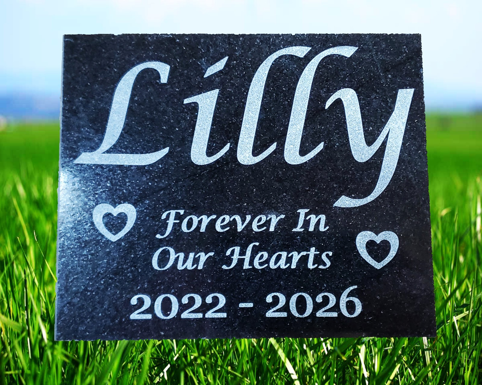 Pet Memorial Burial Stone – Grave Marker Headstone – Granite Garden Plaque A5
