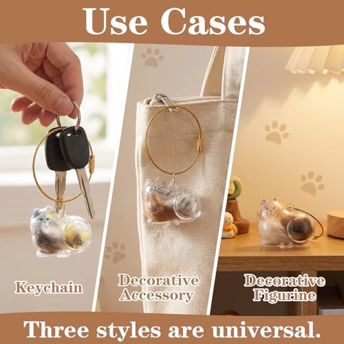 Xinjoduz 3 PCS Cat Hair Keepsake Bottles – Pet Hair Storage Keychain