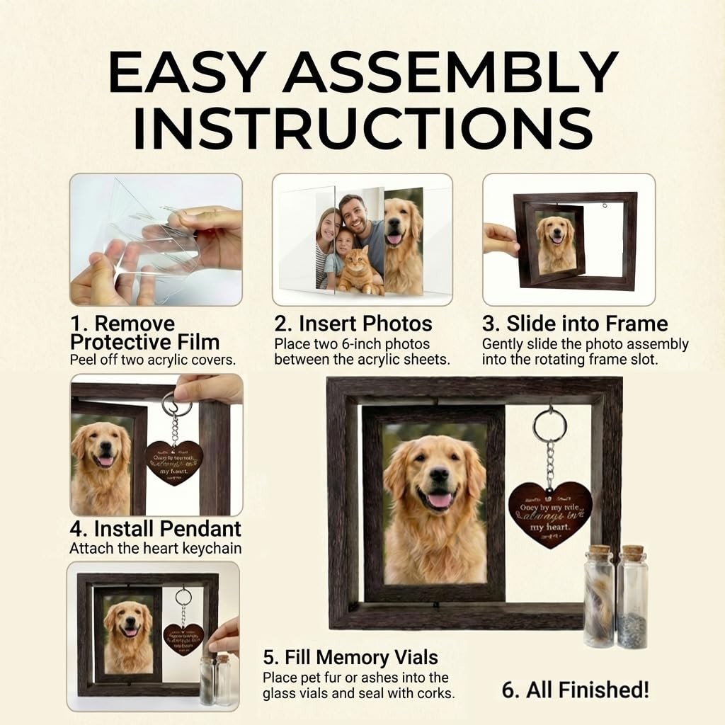 Dog Memorial Gifts for Loss of Dog, Pet Memorial Gifts for Dogs Cats, Rotatin…