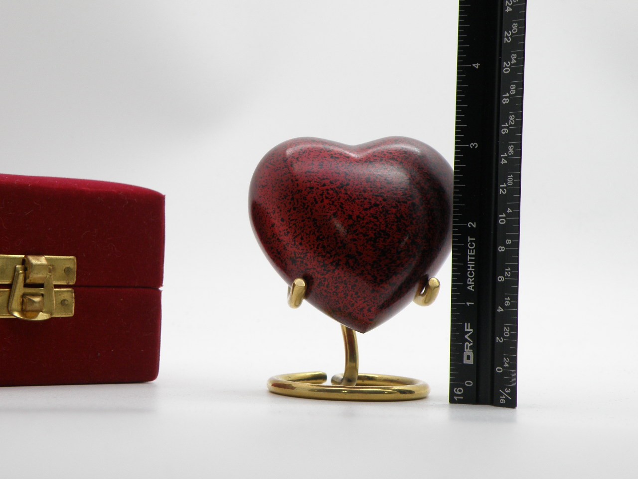 Red Heart Cremation Mini Urn Keepsake Velvet Box Memorial Ashes Holder Sigma