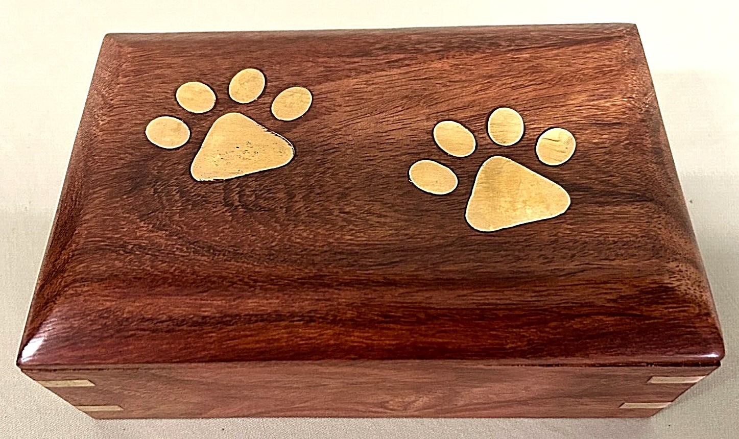 Memorial Pet Urns Dog/Cat Ashes Rosewood w/ Brass Trim – S/M/L