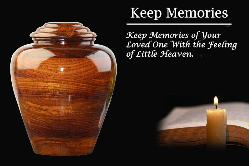 Wooden Urns for Human Ashes Adult Male Female – Cremation Urn Large Wood Urn Box