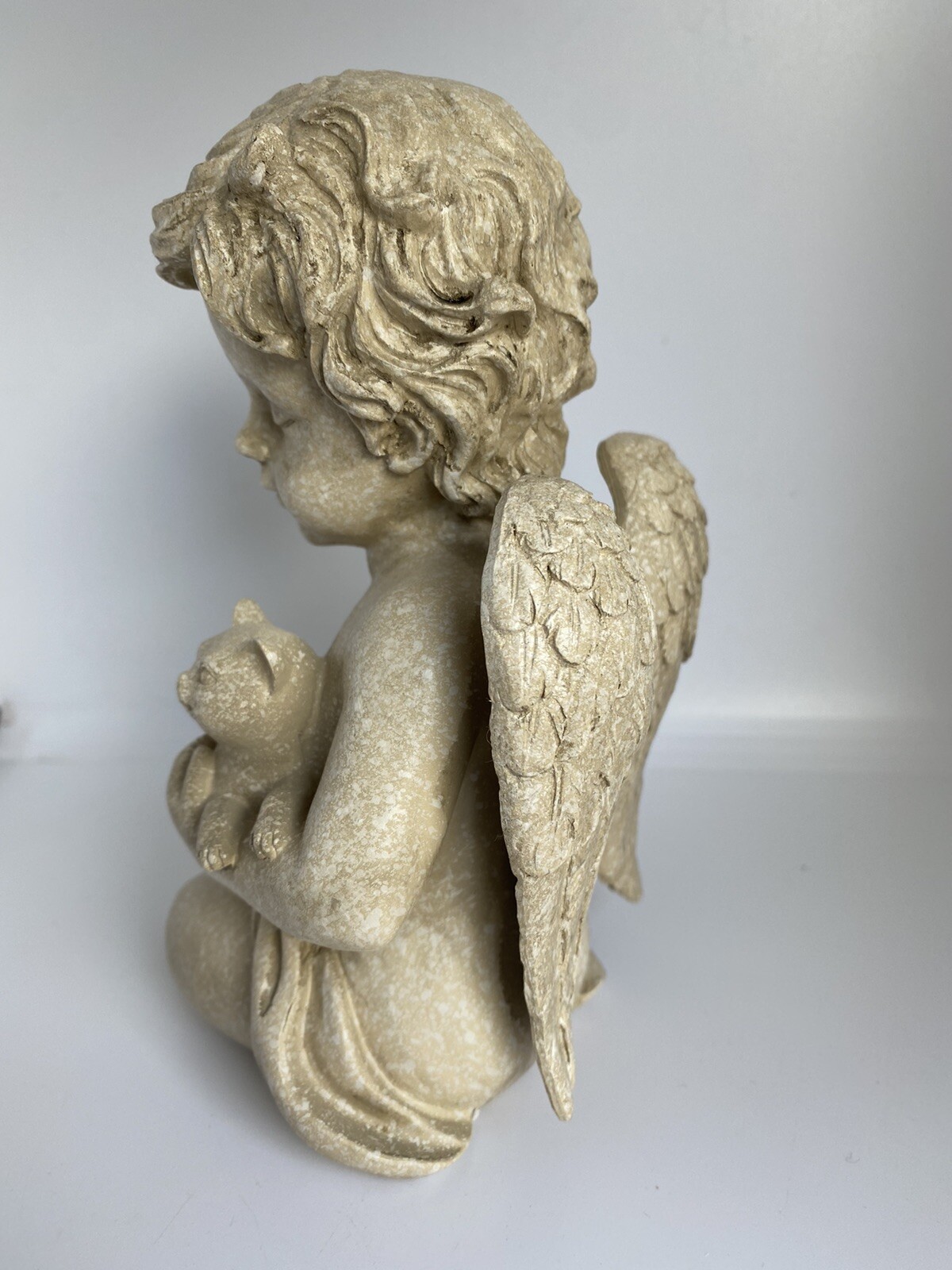 CAT MEMORIAL STATUE DOG PUPPY WITH WINGS PLAQUE ORNAMENT