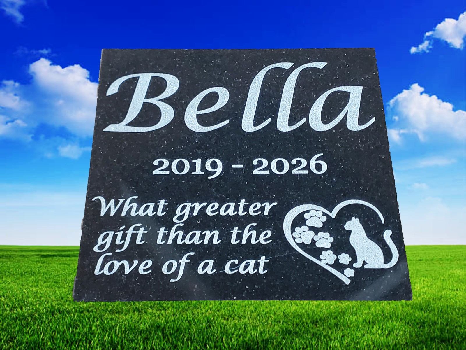 Cat Loss Grave Marker Headstone Garden Pet Memorial Burial Stone Plaque d11