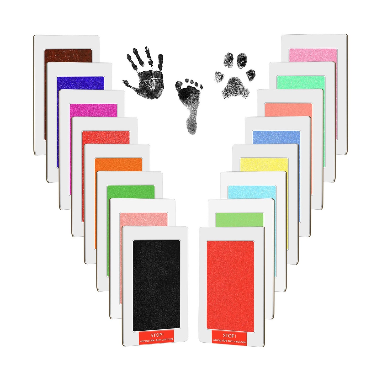 48 Pcs Inkless Baby Footprint Kit Includes 16 Pcs Colorful Ink … FAST USA SHIP