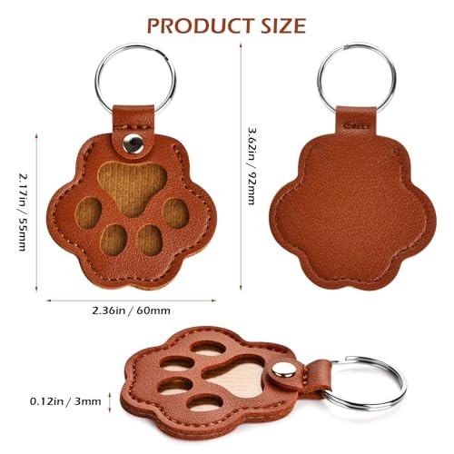 Pcs Pet Hair Keychain, Pet Paw Print Leather Keychain, Pet 6 Pet Fur Keepsake