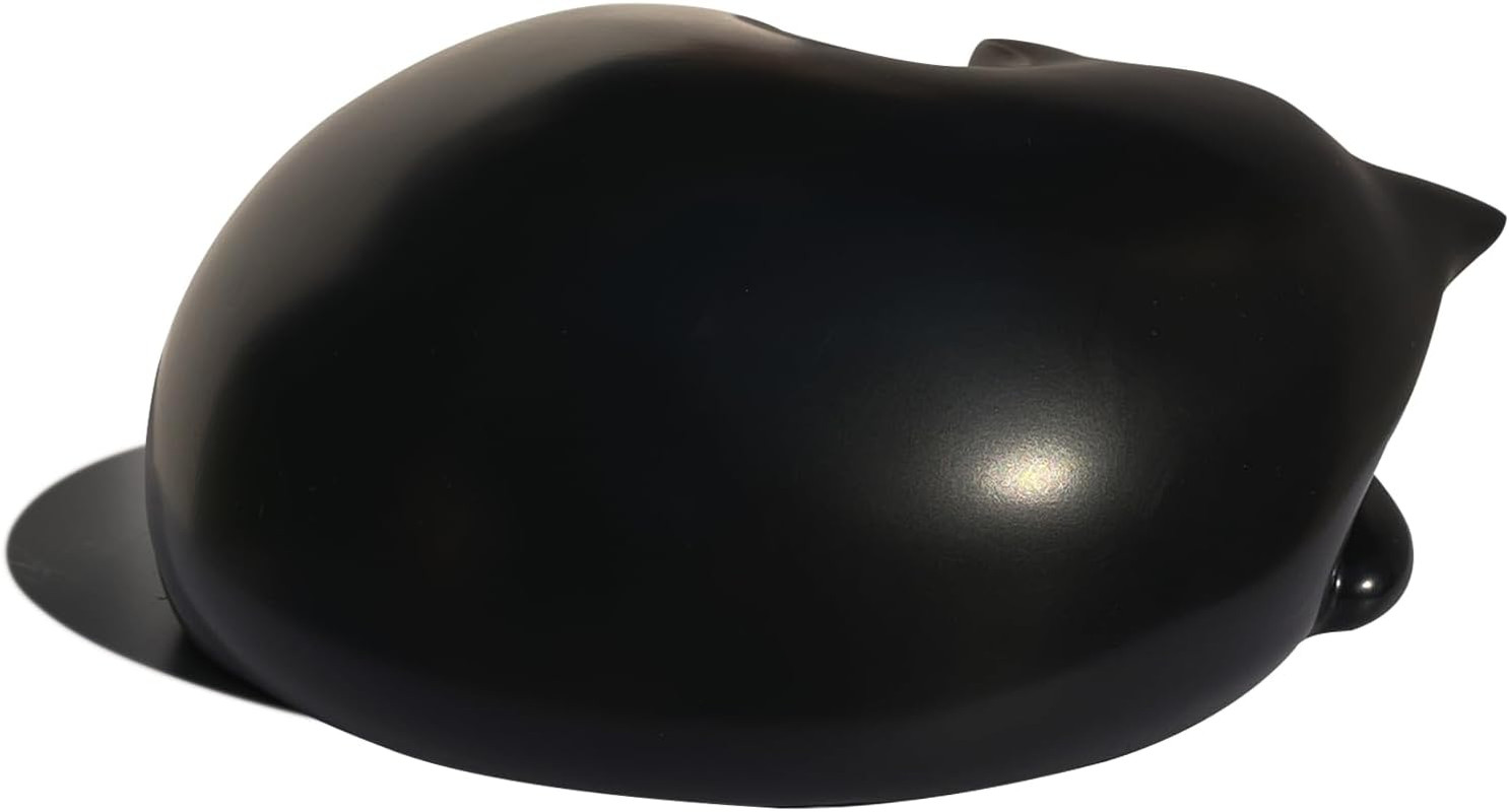 Cat Urn, Black Resin, Sleeping Kitty Pet Memorial Keepsake Funeral Urn for Cats