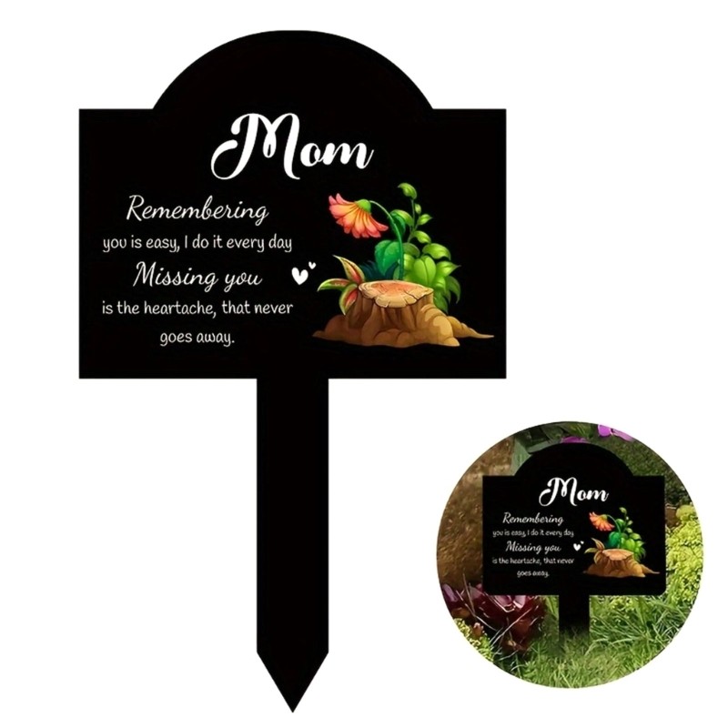 Acrylic Cemetery Memorial Grave Marker for Indoor or Outdoor Use Mom or Dad