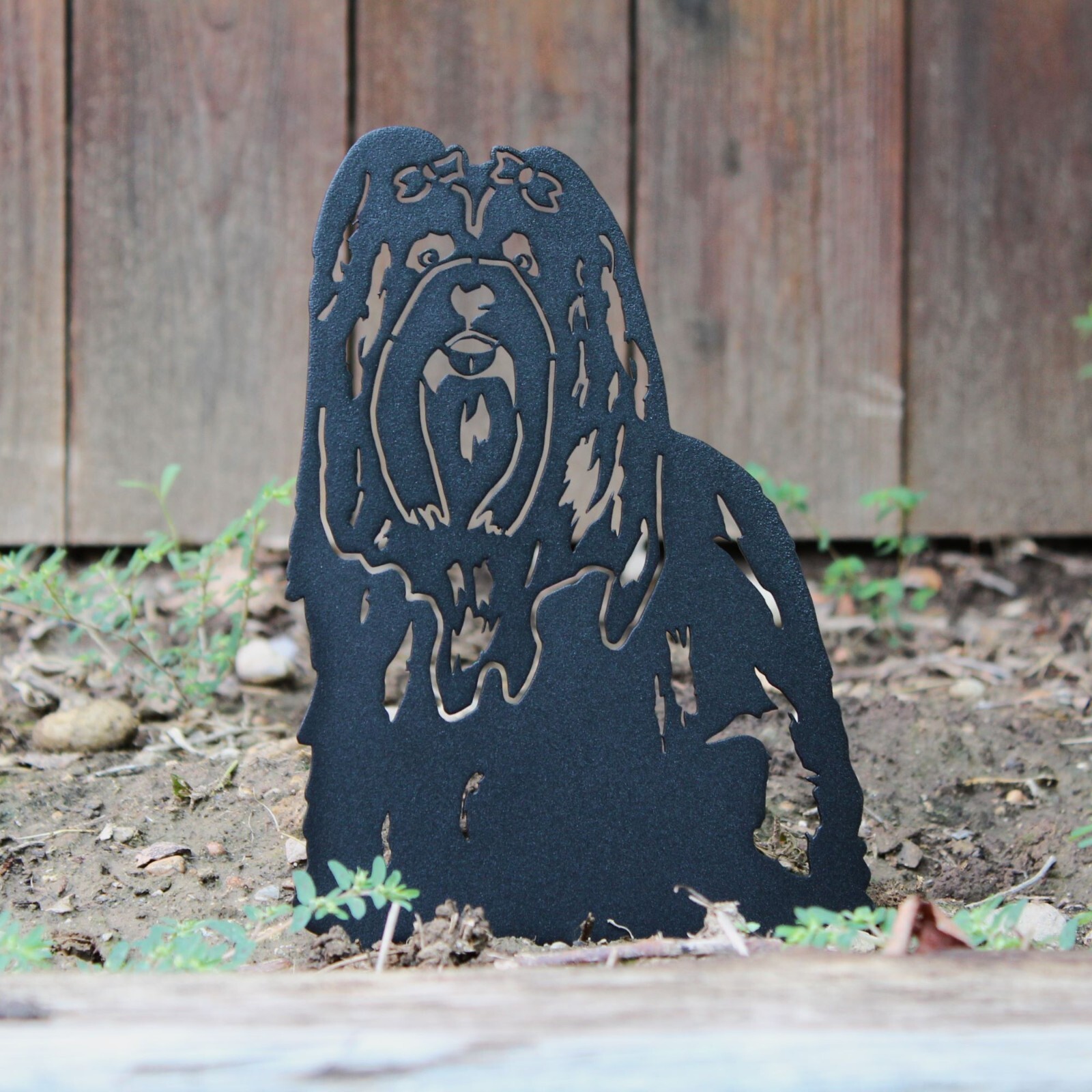 Shih Tzu Black Metal Dog Silhouette
