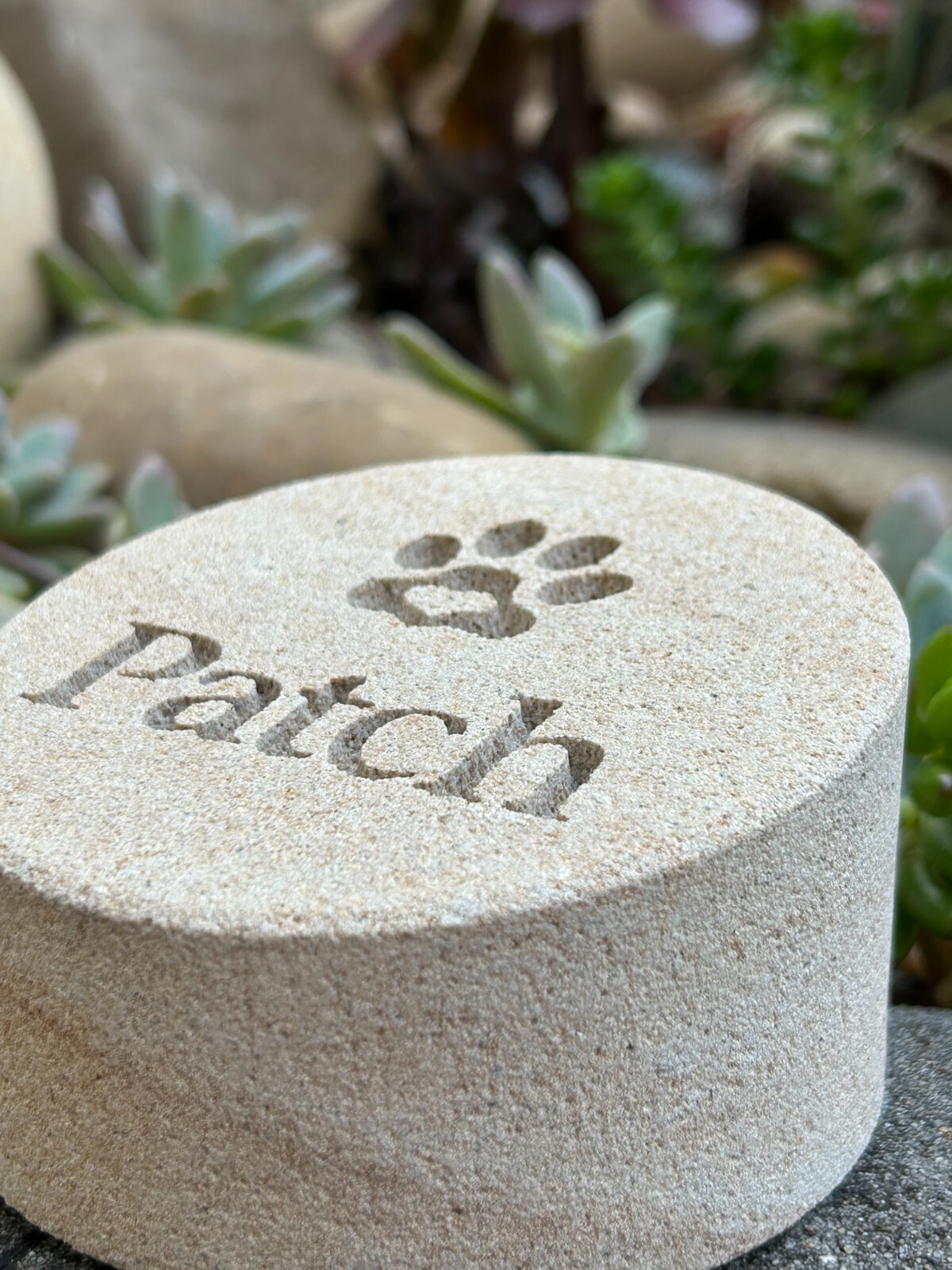 Memorial Keepsake for Pets Personalised Sand stone