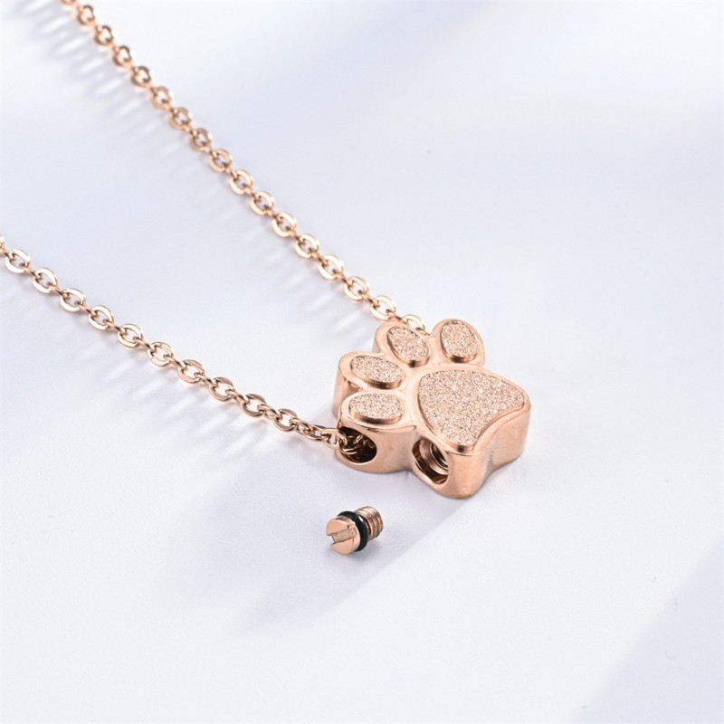 Pet Urns Necklace Paws Urns Pendants for Dog Pet Cremation Jewelry for Ashes