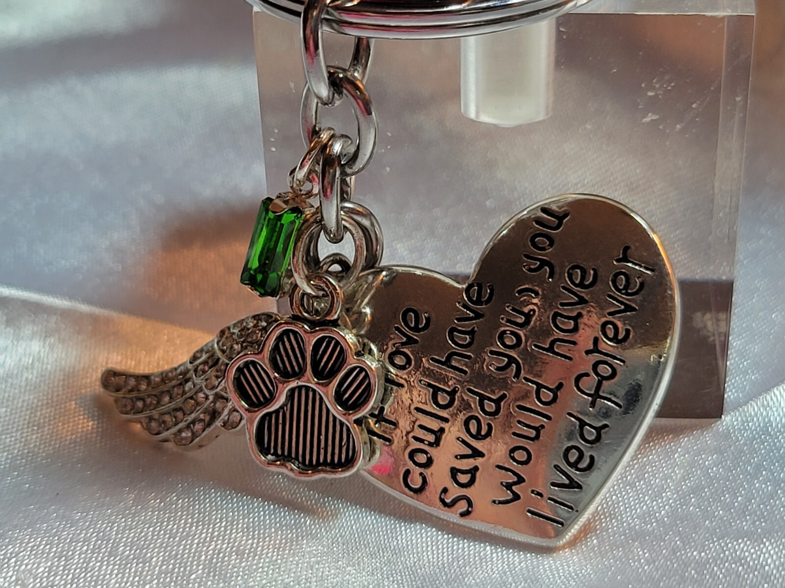 Loss of Pet Memorial Keychain Dog Cat Remembrance Jewelry Sympathy Key Ring Tag