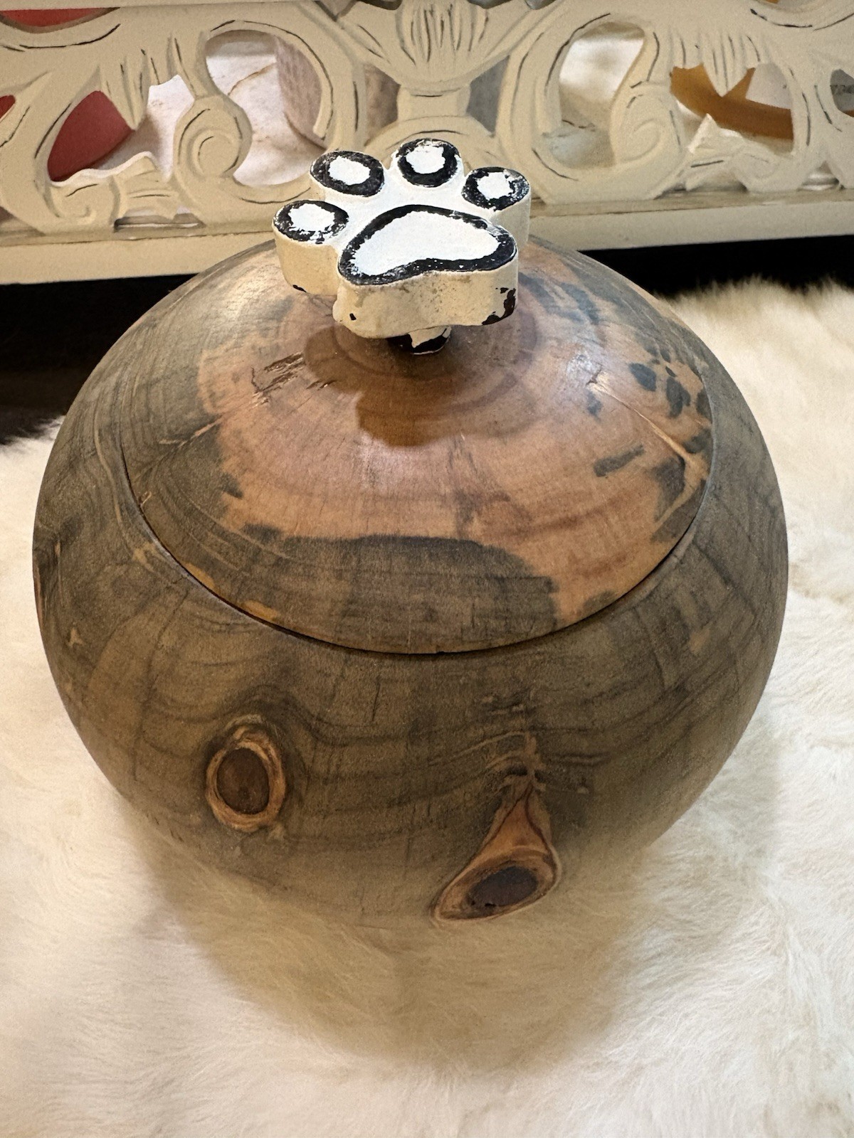 Handcrafted Wooden Pet Keepsake Bowl Dog Or Cat