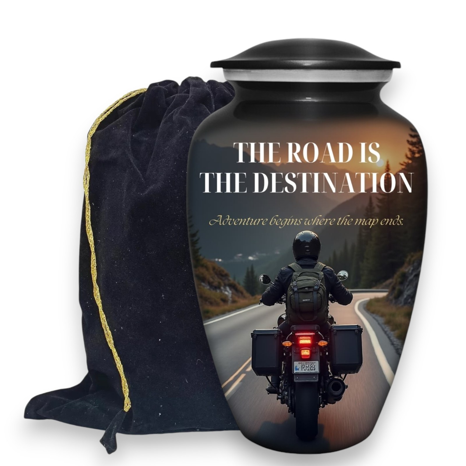 Large Adult Cremation Urn Human Ashes Biker Motorcycle Memorial Urn 190 Cu In