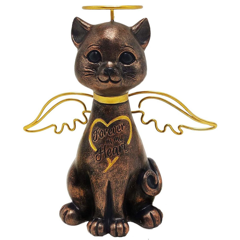 “Forever in my Heart” Pet Dog Cat Memorial Polyresin Statue With Angel Wing Gift
