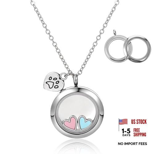 Pet Fur Memorial Necklace – Dog Cat Ashes Hair Keepsake – Small
