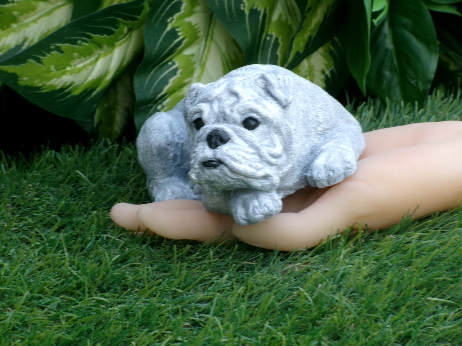 Bulldog Urn Decoration Solid Concrete Pet Loss Memorial Stone Gift made in USA