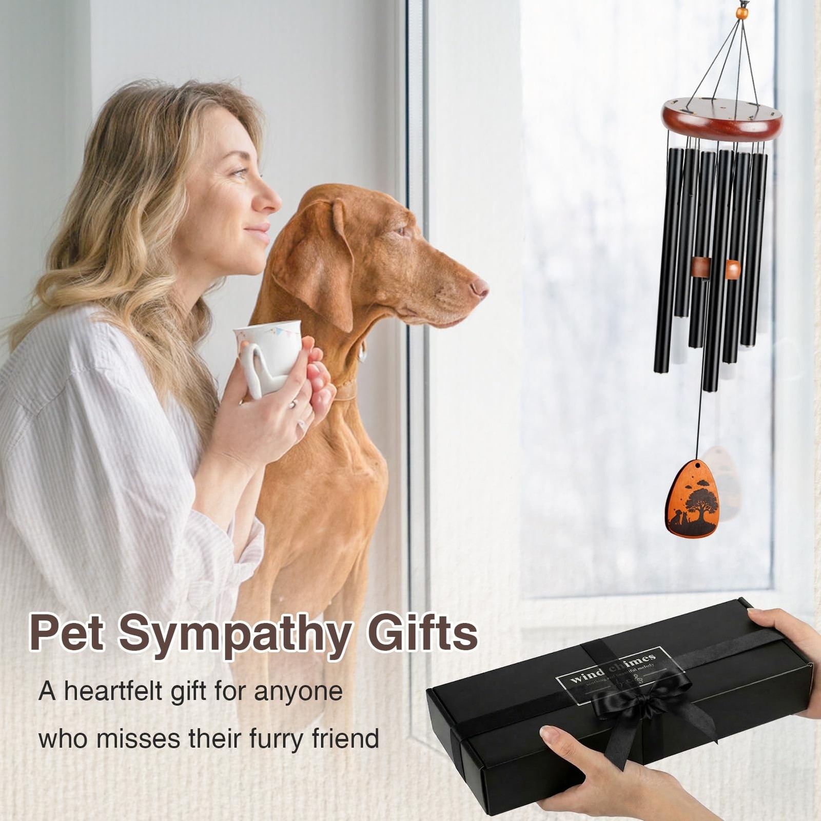 Pet Memorial Gifts for Dogs, 28″ Pet Memorial Wind Chime, Loss of Dog Sympath…