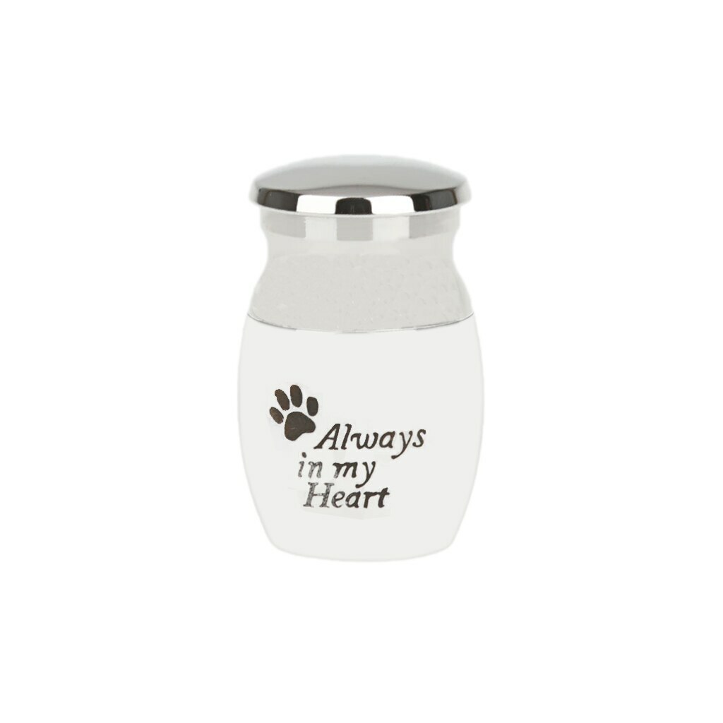 Pet Keepsake Urn Always in My Heart Paw Prints on Tiny Mini Dog Cat Sharing Gift