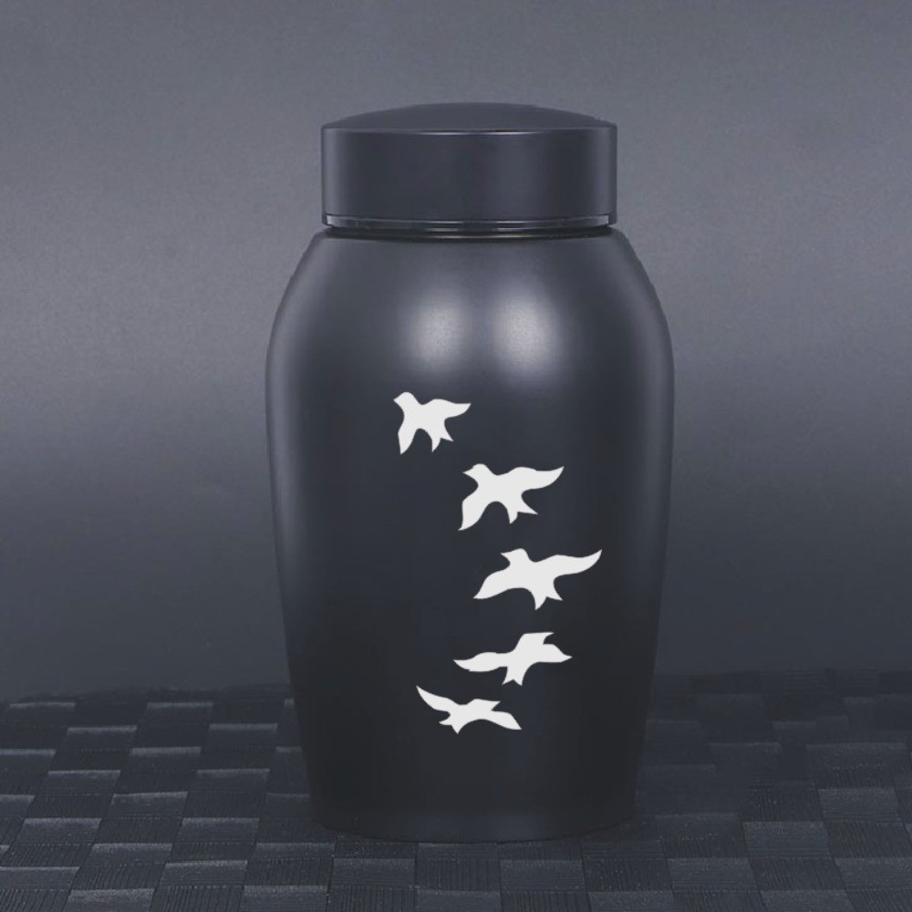 Stainless Steel Pet Cremation Urn Black Sealed Funeral Urn Small Animals US