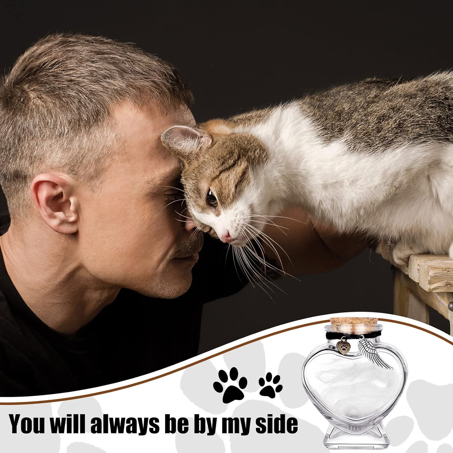 Eaasty 2 Sets Memorial Bottle for Pet Hair, Pet Fur Keepsake Fur Memorial, Clear