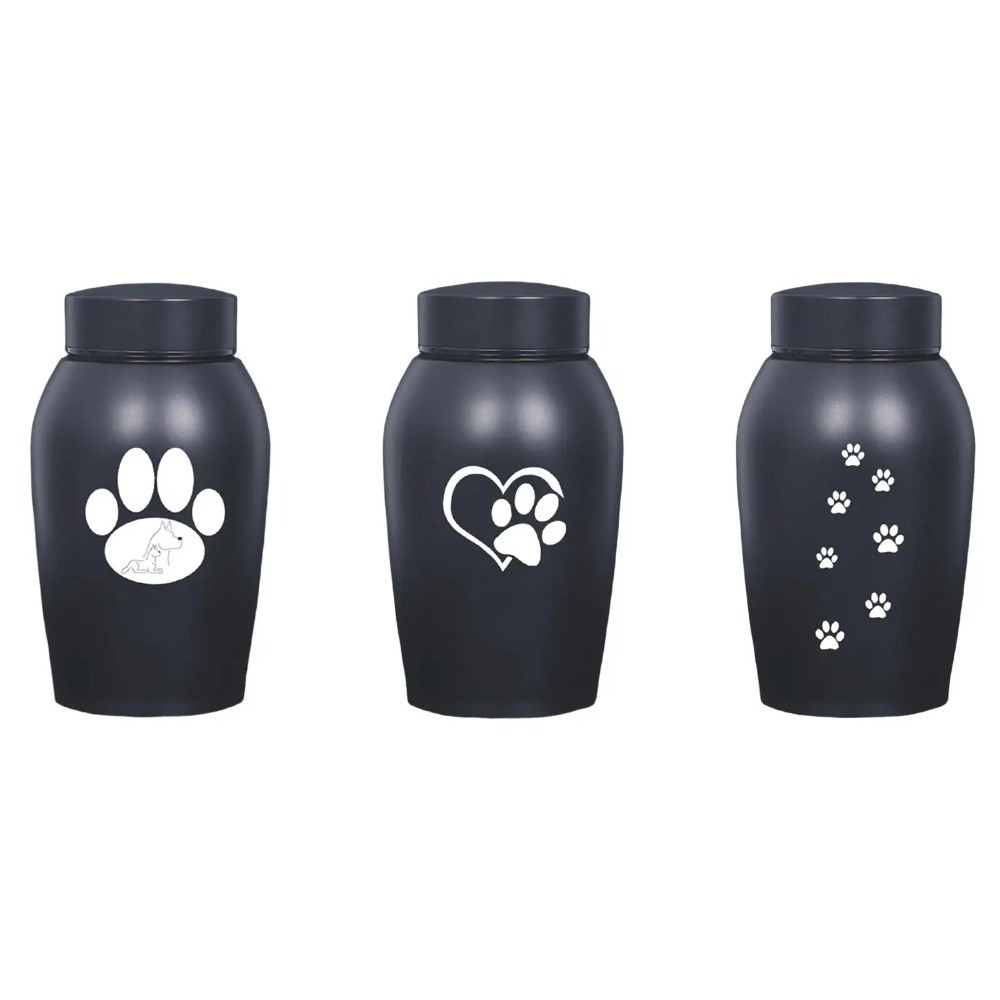 Stainless Steel Pet Cremation Urn Black Sealed Funeral Urn Small Animals US