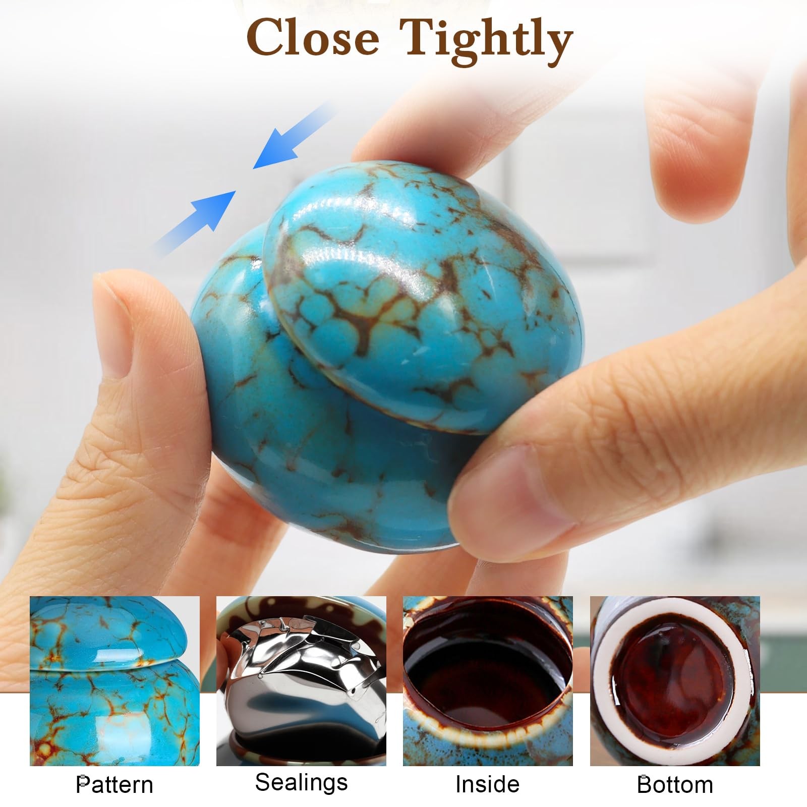 CHONOVO Small Urns for Human Ashes Keepsake Ceramics 6 Pcs, Six Unique Colors