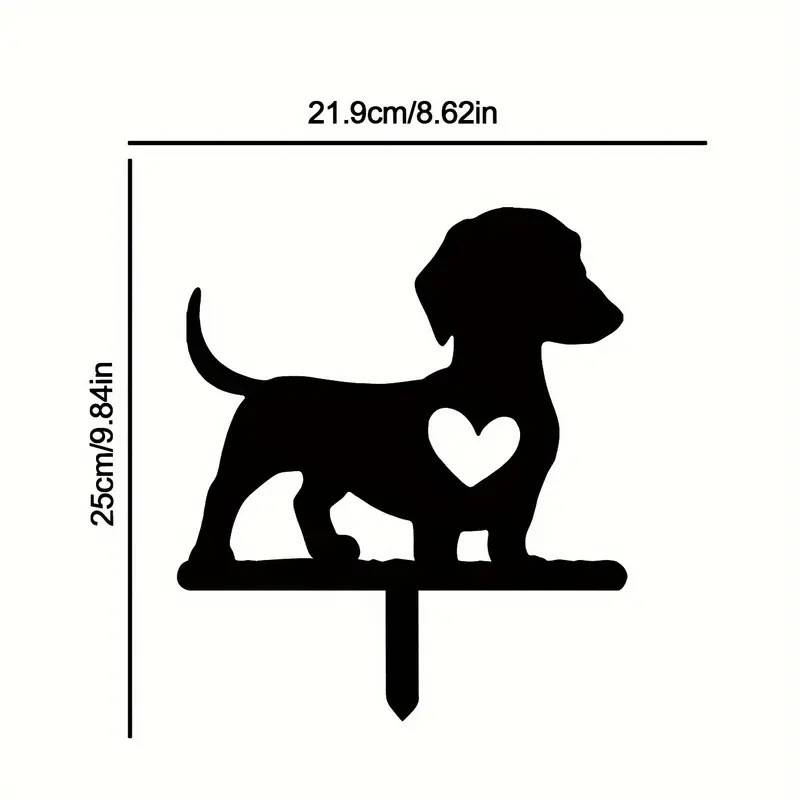 Dog Memorial Garden Stake Grave Marker Pet Loss Yard Decor Gift Heart